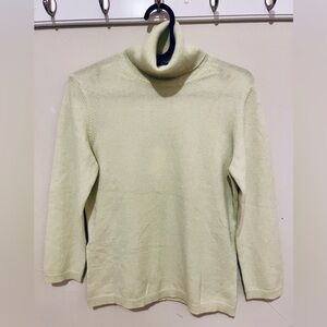 NWT Ann Taylor Soft Light Green Cashmere Turtleneck Sweater